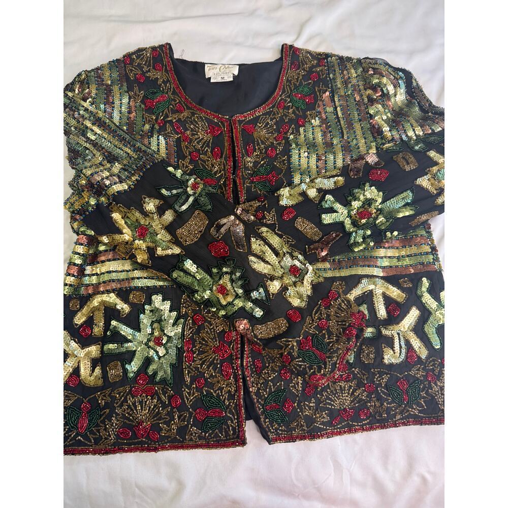 Tan-Chho Vintage 80's Multi-Colored Sequin Jacket - Picture 4 of 12